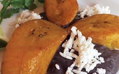 Image for Fried Plantains with Black Bean Mole