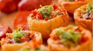 Chorizo and Monterey Jack Stuffed Yuca Cups with Cilantro Lime Mojo