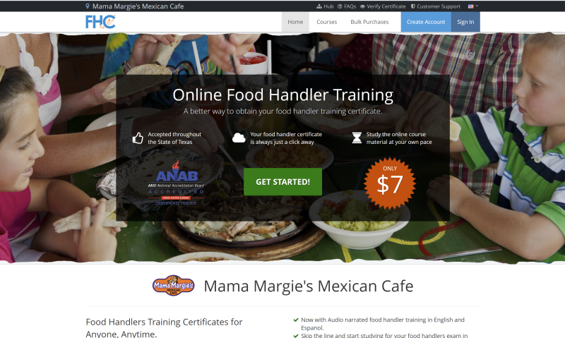 Mama Margies Mexican Cafe - Food Handlers Card